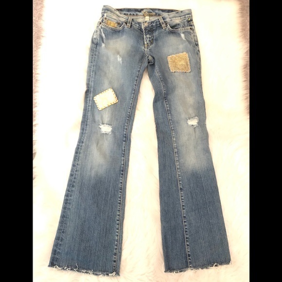 💰bebe lowrise bootcut Carmen Distressed Jean 27 - Picture 2 of 13